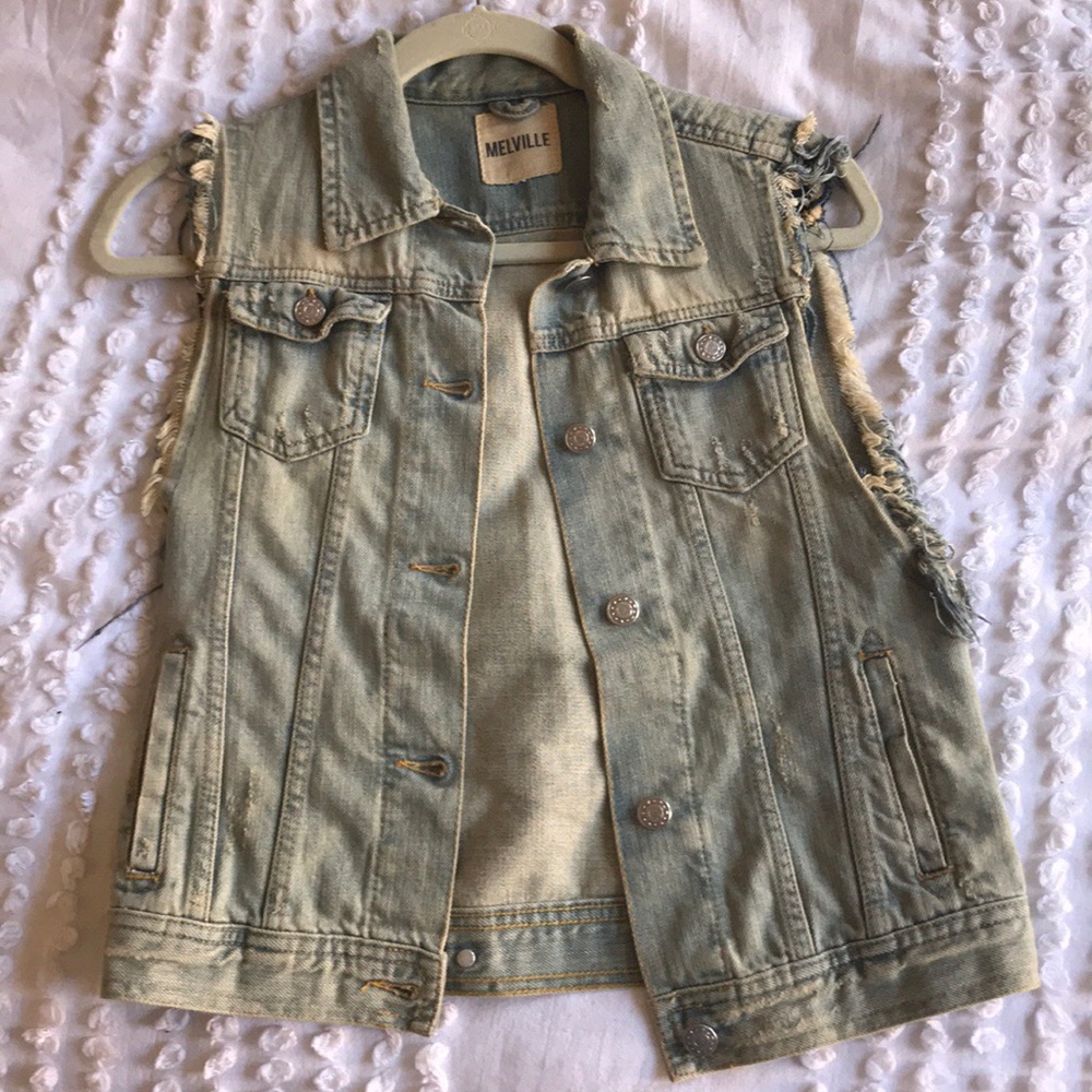 Brandy Melville cutoff denim jacket vest
